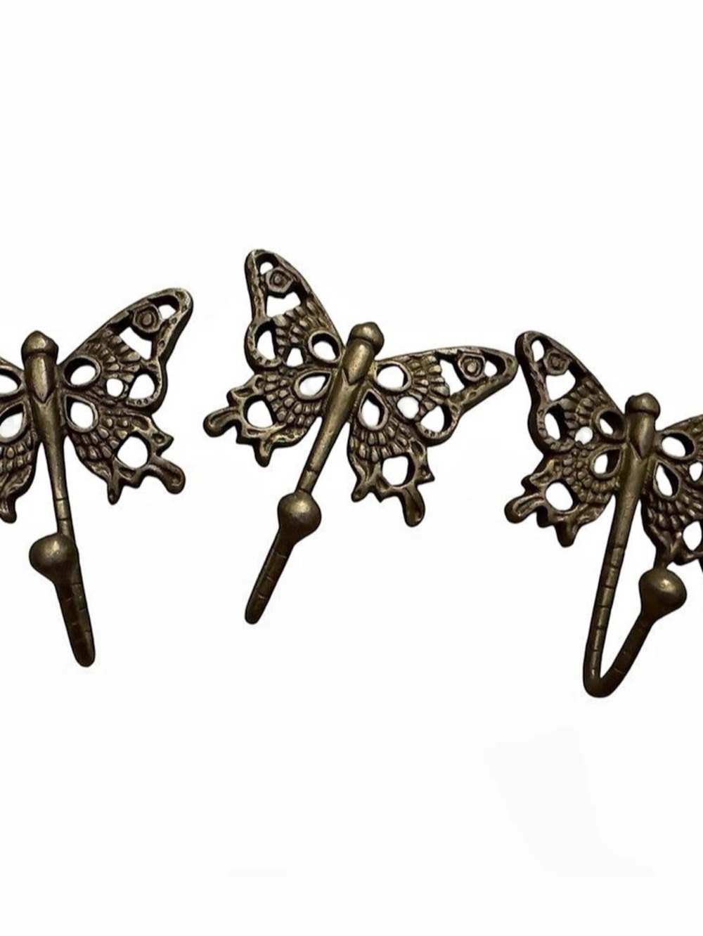 Set of 3 metal Butterfly Wall Decor hooks